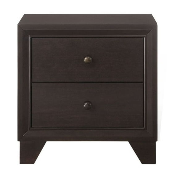 Dtwnek Wooden Nightstand with 2 Drawer, Perfect for Living Room, Bedroom, Dark Brown