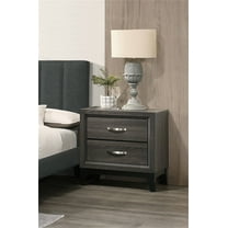 Dtwnek Wooden Nightstand with 2 Drawers, Beside Table for Living Room, Bedroom, Gray