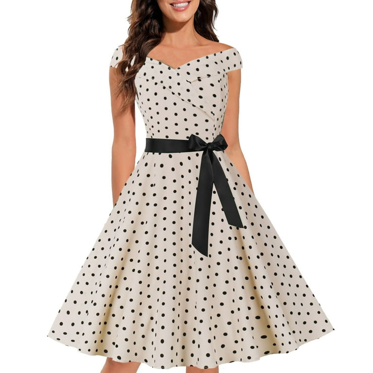 Dtydtpe 2024 Clearance Sales, Formal Dresses for Women, Women's Vintage  Dress 1950S Retro Sleeveless Swing Party Dress Dresses for Women 2024 