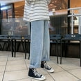 thumbnail image 1 of Dtydtpe 2024 Clearance Sales, Mens Jeans Male Casual Fashion Plus Size Loose Elastic Waist Jeans Street Wide Leg Trousers Pants Cargo Pants for Men, 1 of 9