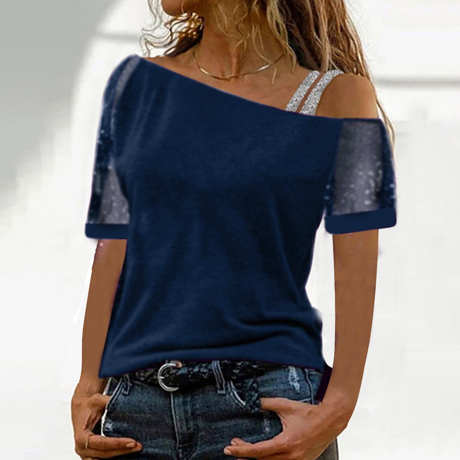 off shoulder top glitter