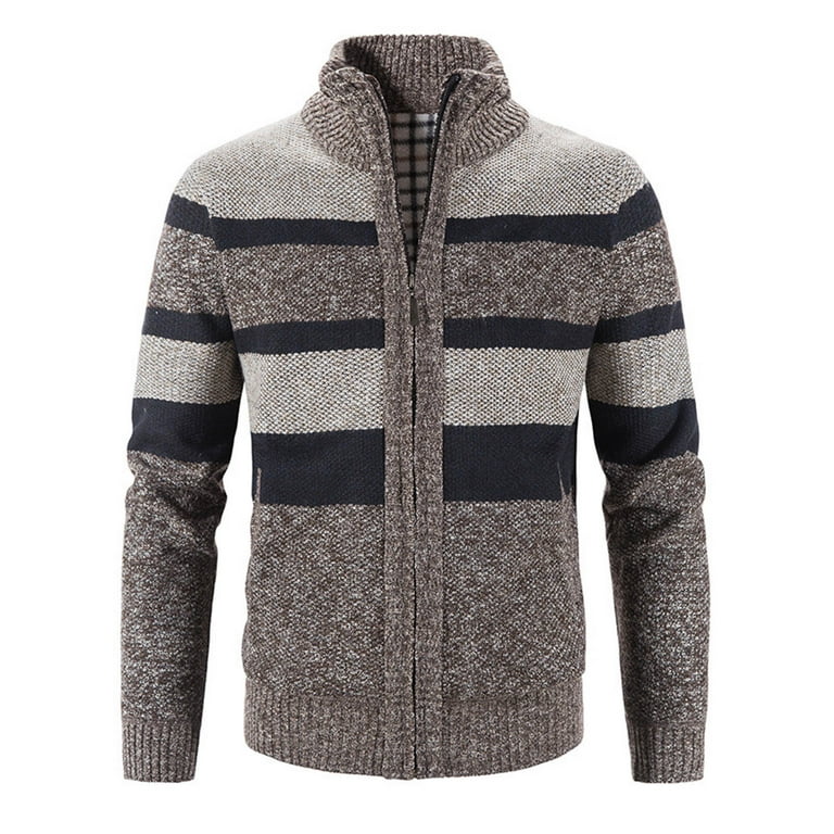 Mens cardigan jacket jumper knit pullover coat long sleeve sweater deals
