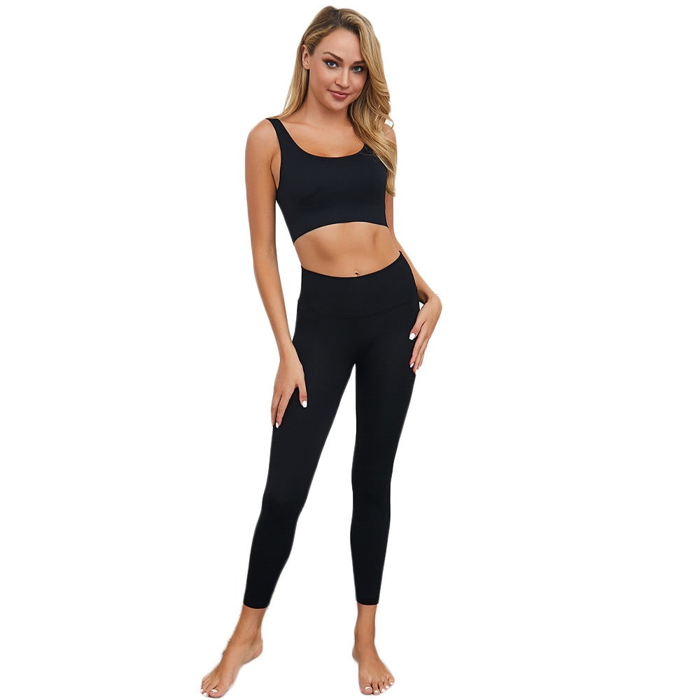 Dtydtpe 2024 Clearance Sales, Yoga Pants, Women Solid High Waisted Stretchy  Slim Fit Sport Yoga Workout Two-Piece Outfits Workout Leggings for Women