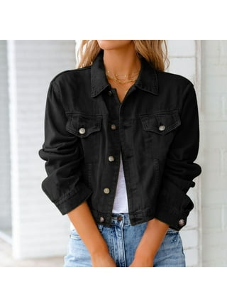 Black jean jacket walmart hotsell