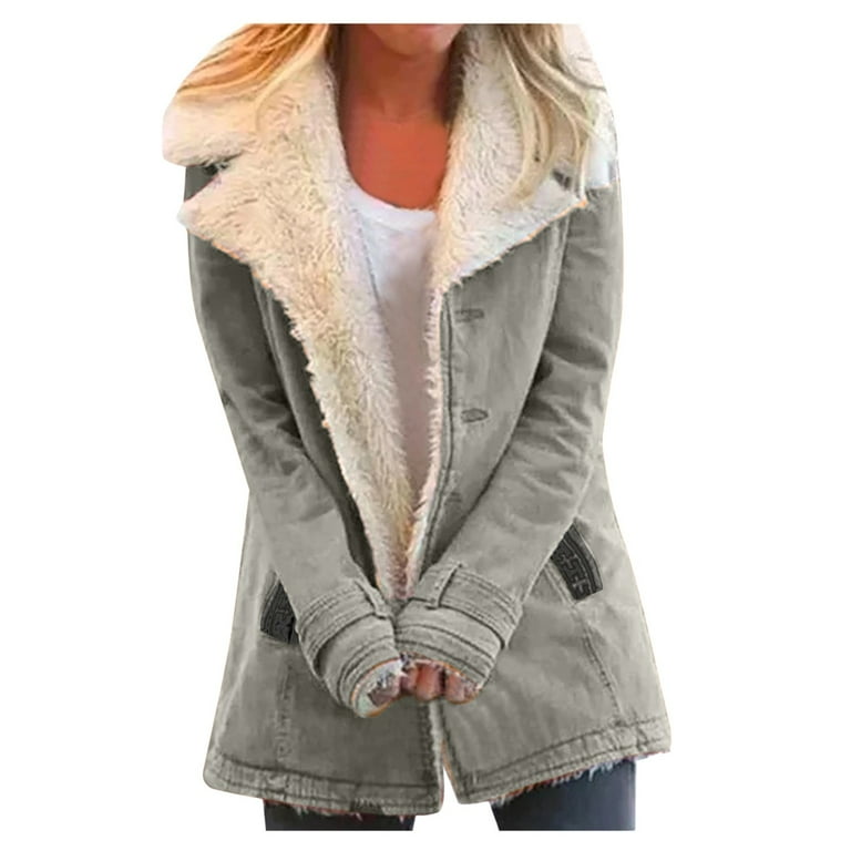 Dtydtpe Clearance Sales Winter Coats for Women Womens Ladies Warm Winter Teddy Bear Coat Jacket Color Matching Outwear Teddy Plus Size Tops for