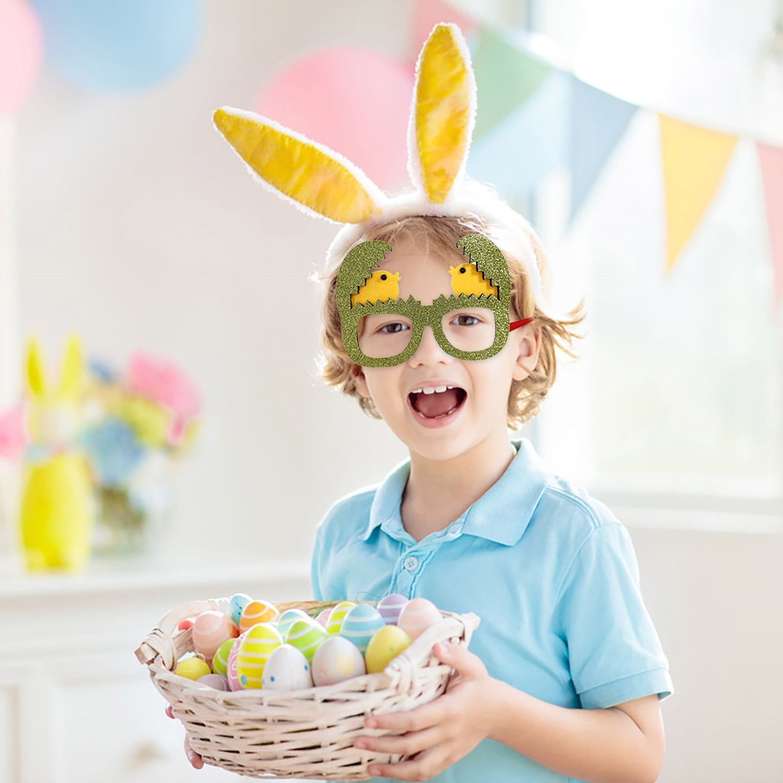 Dtydtpe Easter Party Cosplay Novelty Design No Glasses Kids Party Dress