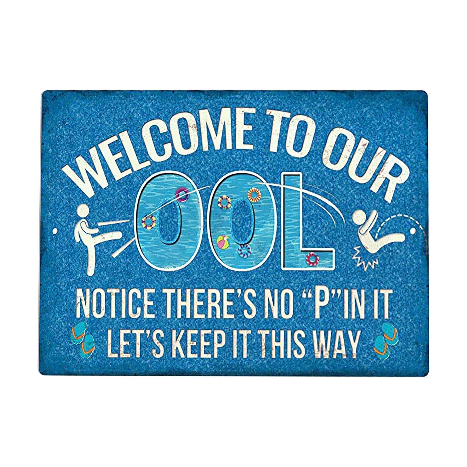 Dtydtpe Logo Decor Pool Rules Sign, Indoor/Outdoor Swimming Pool Decorations, 12x8 Inches