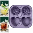 Dtydtpe Rose & Heart Large Ice Cube Tray Non Stick Food Grade Silicone