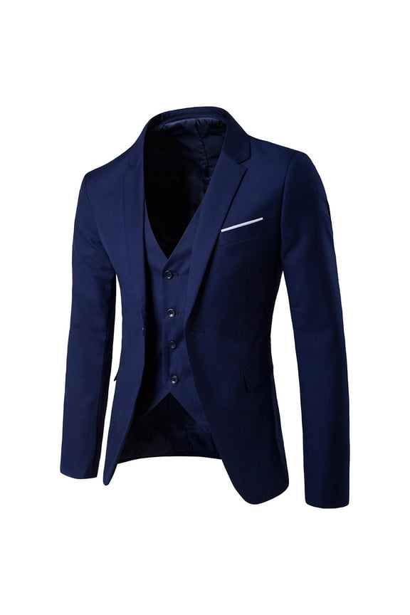 Shacket Jacket Men Suit Slim 3-Piece Suit R Business Wedding Party Jacket Vest & Pants Mens Long Sleeve Tops Winter Coats for Men