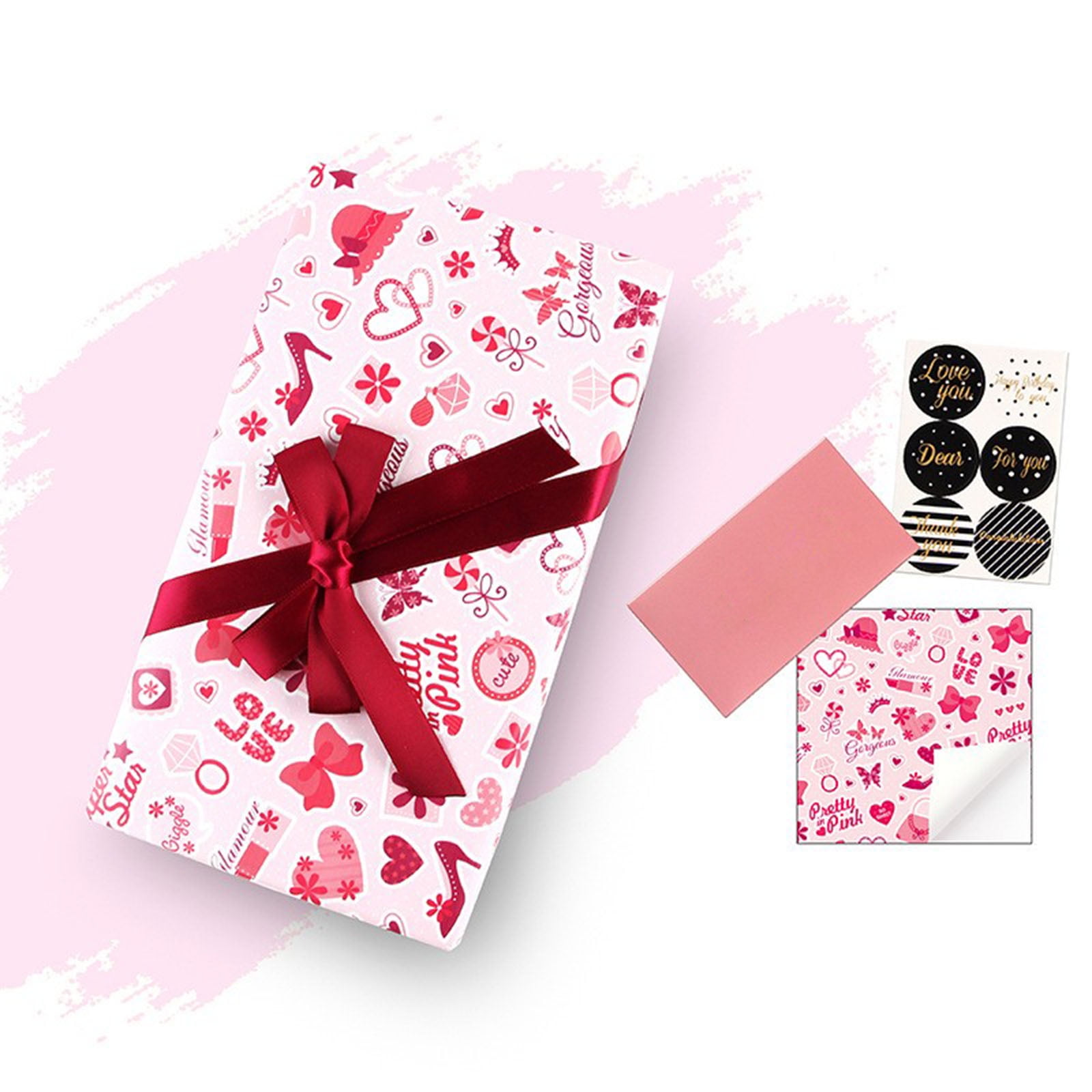 Dtydtpe Valentine'S Day Wrapping Paper Colorful Gift Wrapping Paper Holiday  Party Gift Love Heart Paper F