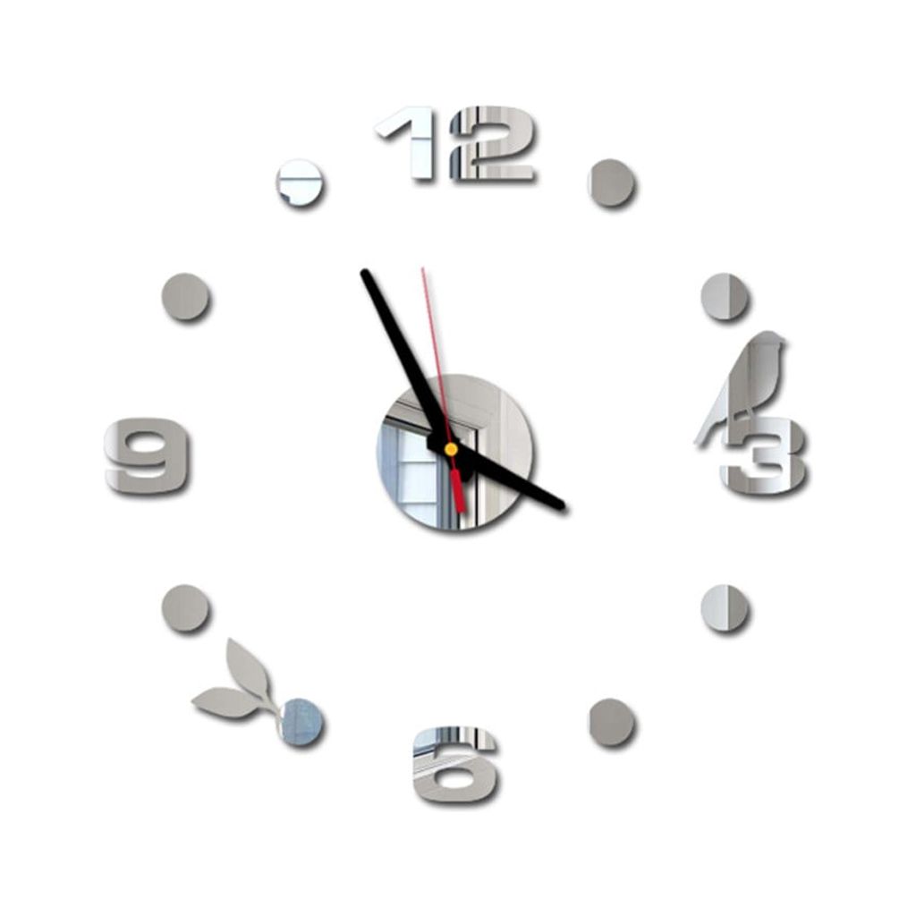Dtydtpe Wall Clock 3D Diy Roman Numbers Acrylic Mirror Wall Sticker
