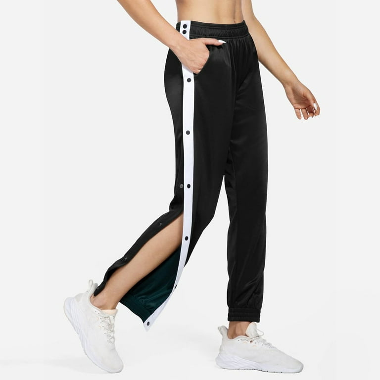 Dtydtpe Wide Leg Pants for Women, Women's Tear Away Warm Up Pants Active  Workout Tapered Sweatpants with Pockets Cargo Pants Women