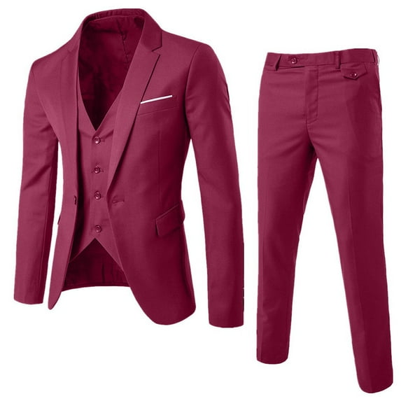 Dtydtpe blazer for men Men's Suit Slim 3-Piece Suit R Business Wedding Party Jacket Vest & Pants jackets for men