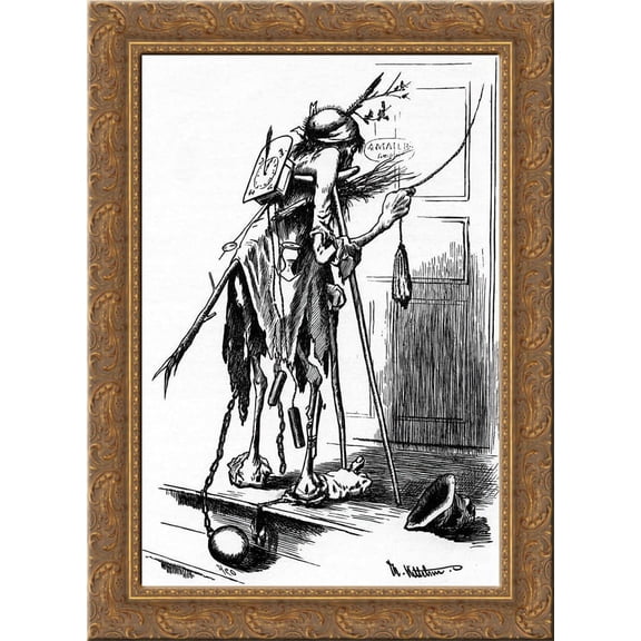 Du Slette Tid 24x18 Gold Ornate Wood Framed Canvas Art by Theodor Severin Kittelsen