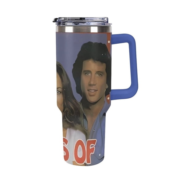 Du-kes of Ha-zzard 40 Oz Car Cup Stainless Steel Tumbler with Handle, Lid, And Straw, Reusable Large Capacity Car Cup