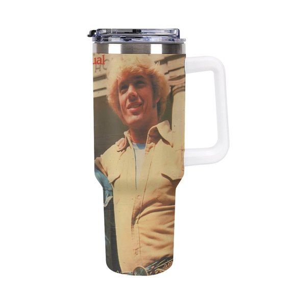 Du-kes of Ha-zzard 40 Oz Car Cup Stainless Steel Tumbler with Handle, Lid, And Straw, Reusable Large Capacity Car Cup