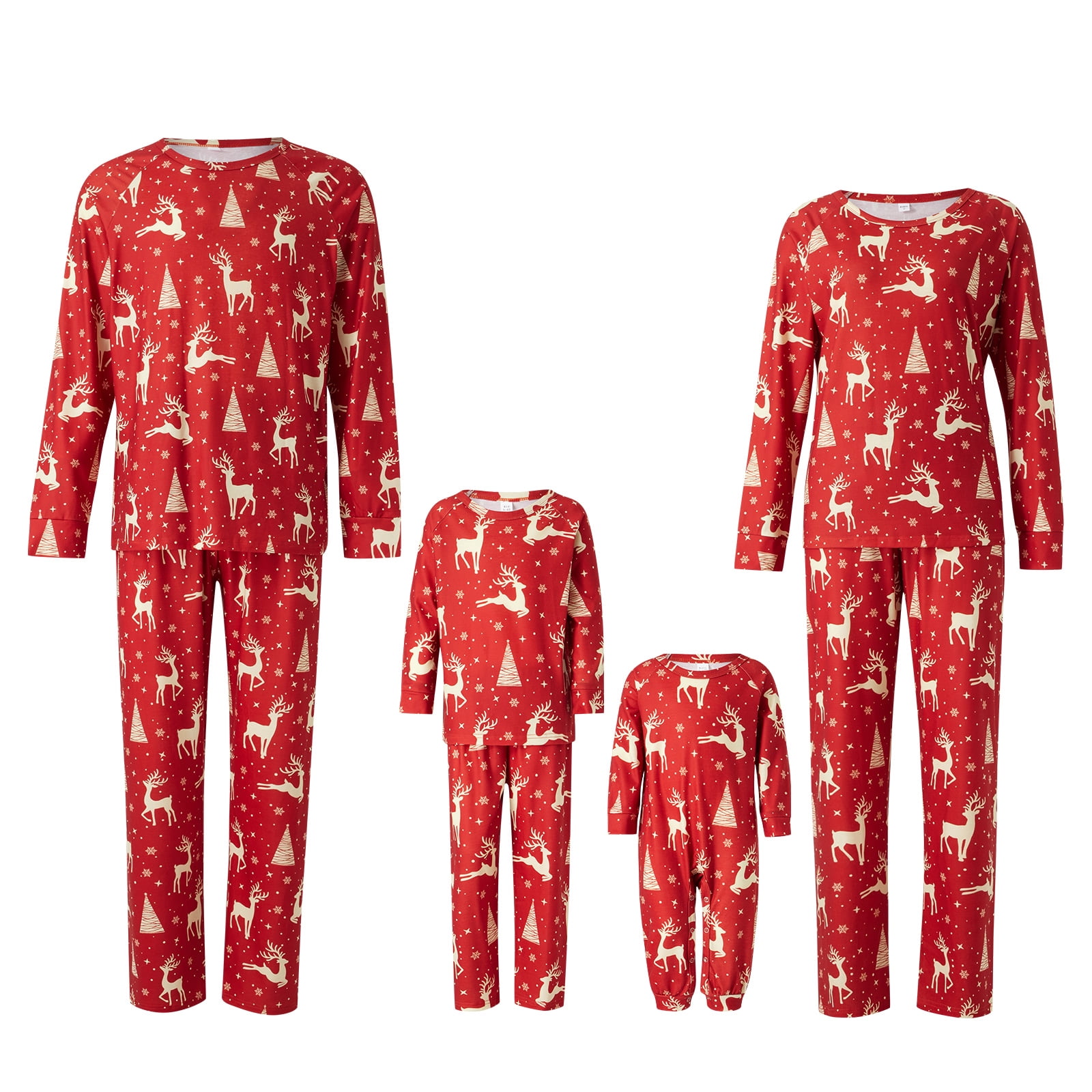 DuAnyozu Christmas Family Matching Pajamas Set Cute Santa Print Tops ...