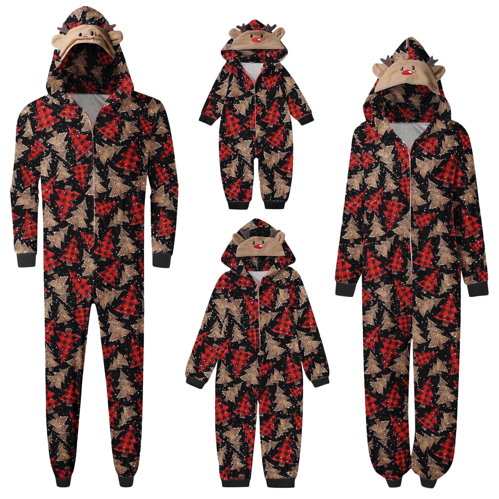 DuAnyozu Christmas Family Matching Pajamas Set Cute Santa Print Tops ...