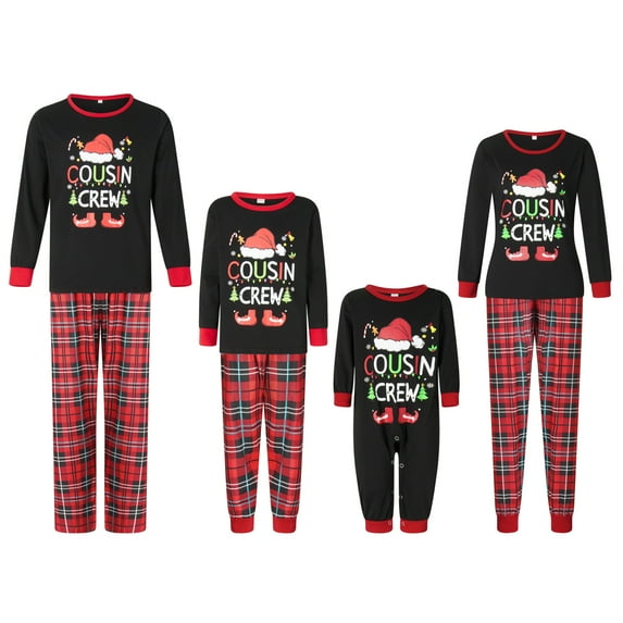 DuAnyozu Christmas Family Pajamas Set Reindeer Pattern Tops And Pants