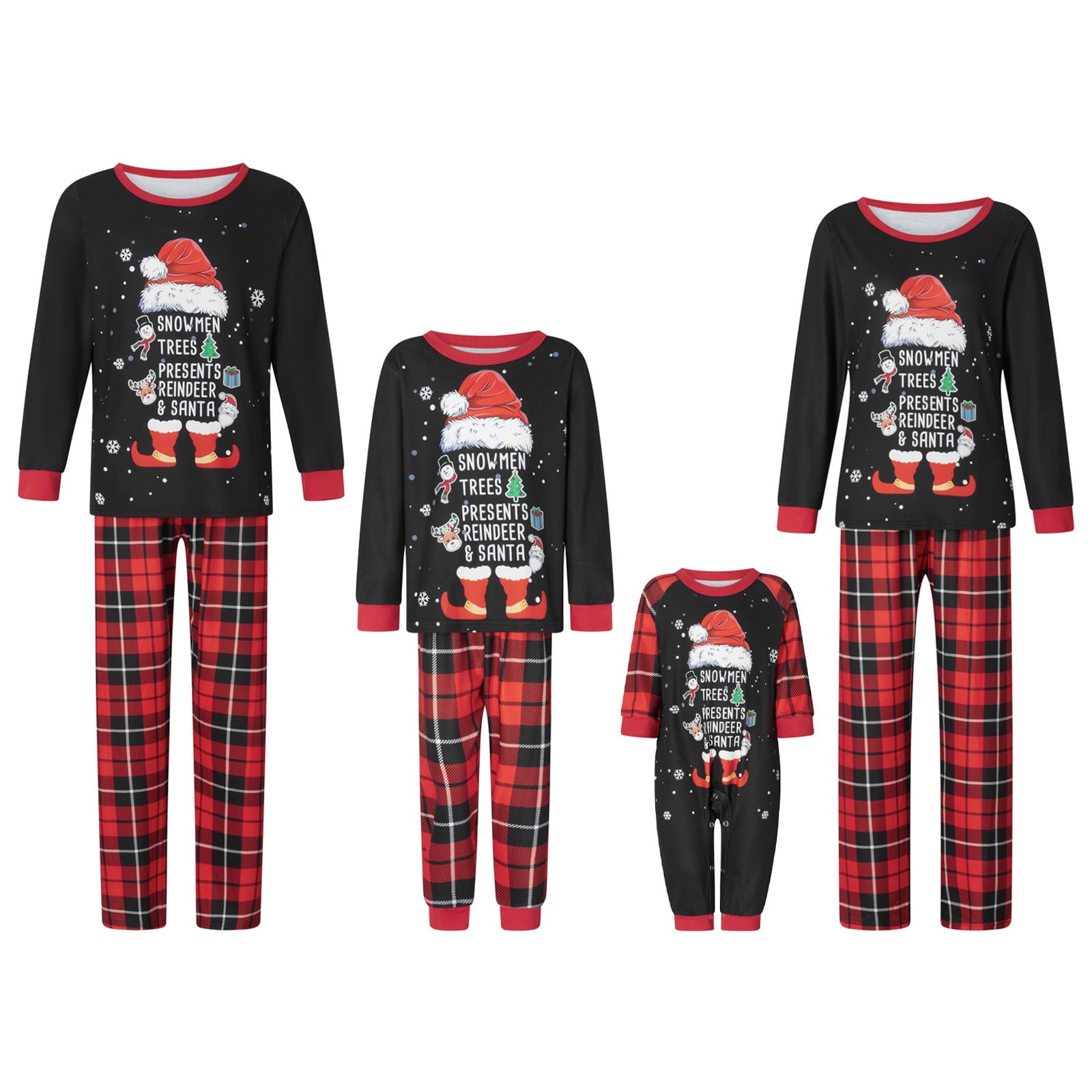 DuAnyozu Christmas Family Pajamas Set Reindeer Pattern Tops And Pants ...