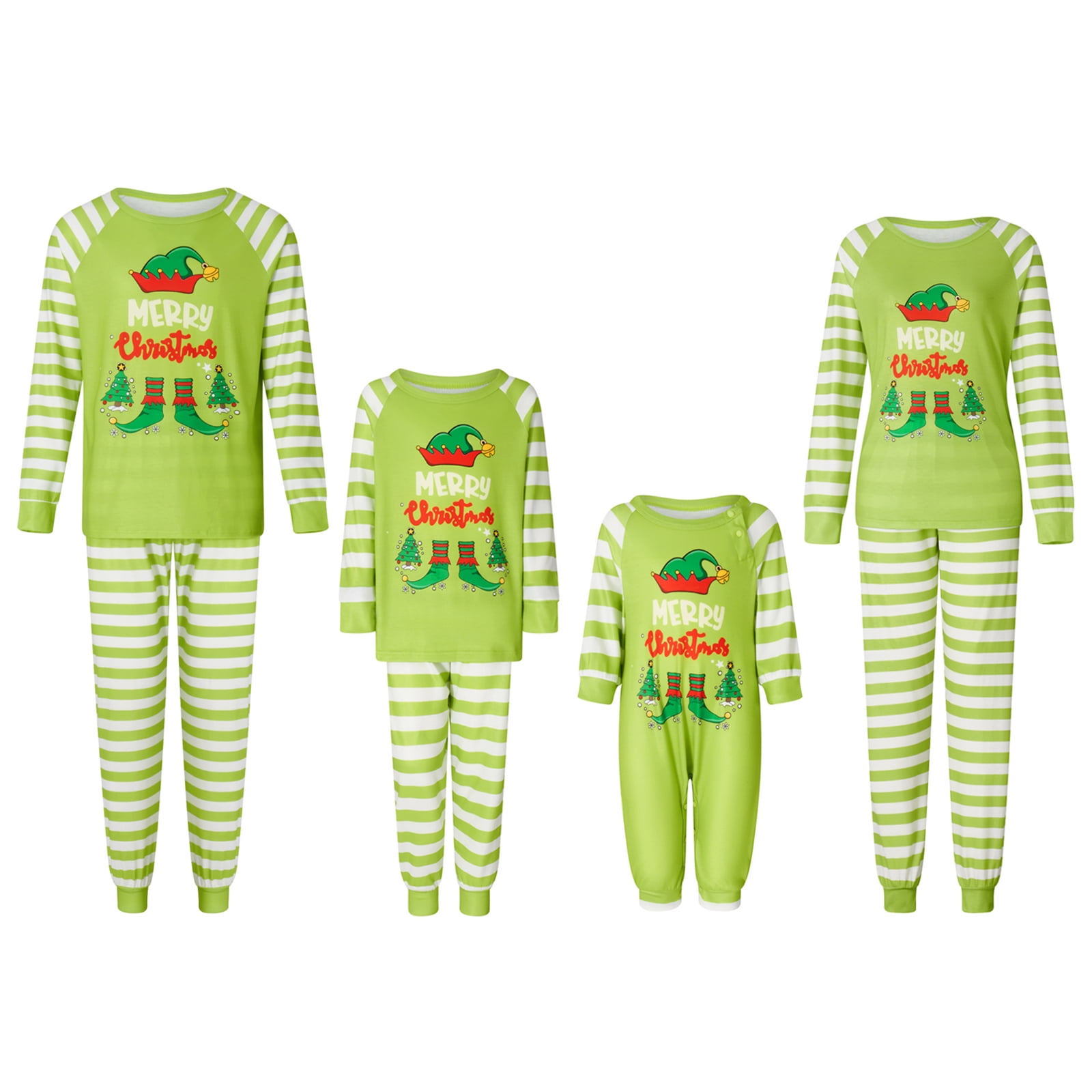 DuAnyozu Christmas Family Pajamas Set Reindeer Pattern Tops And Pants ...
