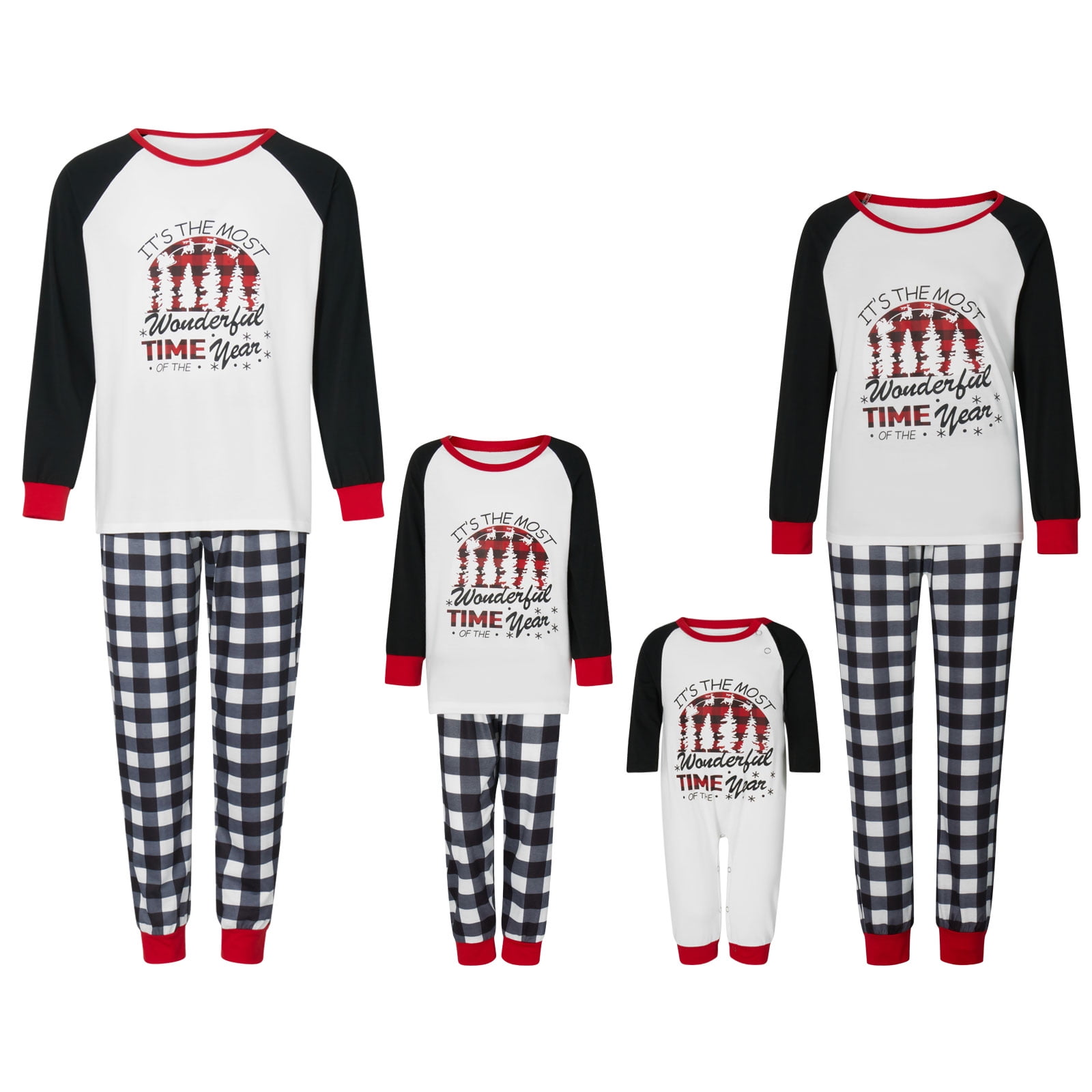 DuAnyozu Christmas Pajamas for Family 2023 Plus Size Matching Christmas Pjs Family Set Reindeer Print Holiday Sleepwear Outfit Walmart