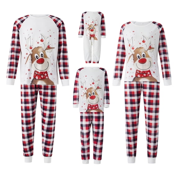 DuAnyozu Christmas Pajamas for Family, 2023 Xmas PJS Set Holiday Sleepwear Funny Santa printed Matching Family Jammies Pajamas