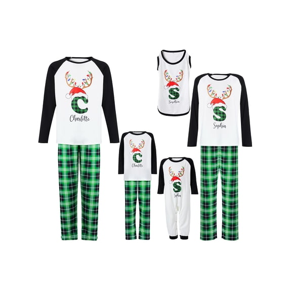DuAnyozu Christmas Pajamas for Family Cute Snowman Print Long Sleeve PJS Set