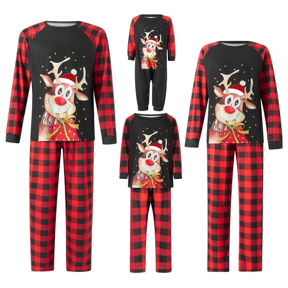 DuAnyozu Christmas Pajamas for Family Matching Family Christmas Dinosaur Pajamas Set PJS Holiday Family Jammies Sleepwear for Adult Kids Holiday