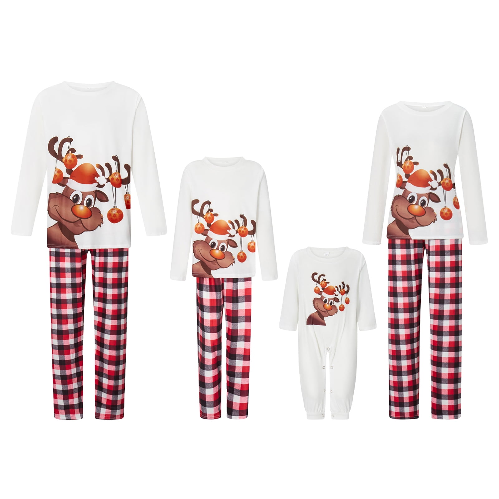 DuAnyozu Christmas Pajamas for Family Matching Pjs Set Classic Plaid ...