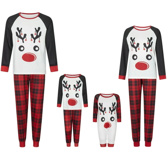 DuAnyozu Family Christmas Pajamas Matching Sets, Xmas PJs Mathching Set, Holiday Family Long Sleeves Sleepwear Sets