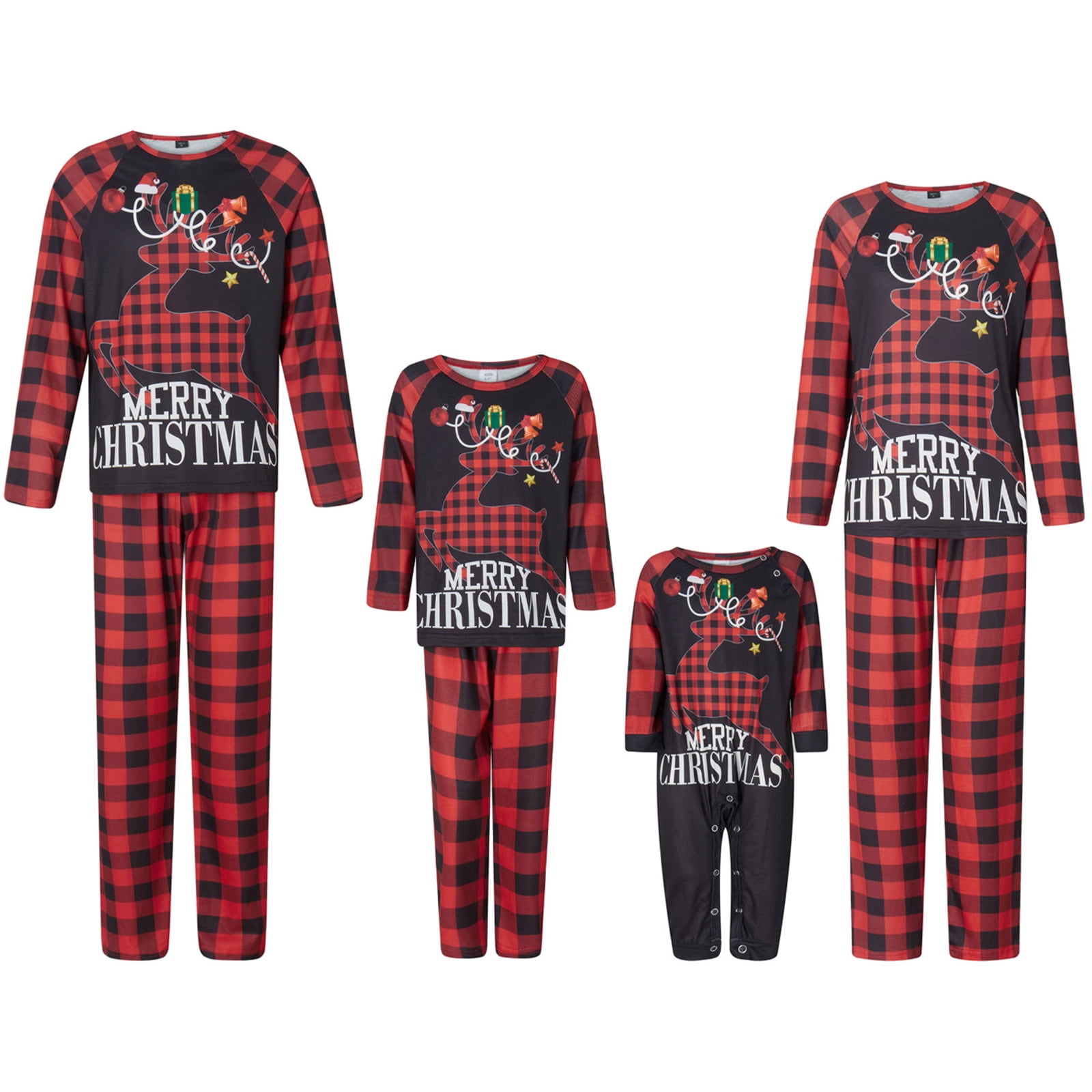 DuAnyozu Family Matching Christmas Pajamas Set Outfits Long Sleeve Elk ...