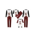 thumbnail image 1 of DuAnyozu Family Matching Christmas Pajamas Set, Xmas Tree Letter Print Round Neck Long Sleeve Tops Plaid Long Pants for Parents Kids, 1 of 9
