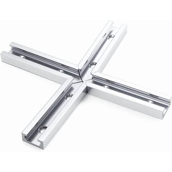 DuBois T Track Intersection Kit for Woodworking, Aluminum Double Cut Profile and Predrilled Mounting Holes (51016)