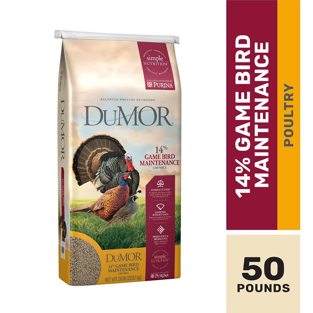 DuMOR 14 Game Bird Maintenance Crumble Poultry Feed, 50 lb.