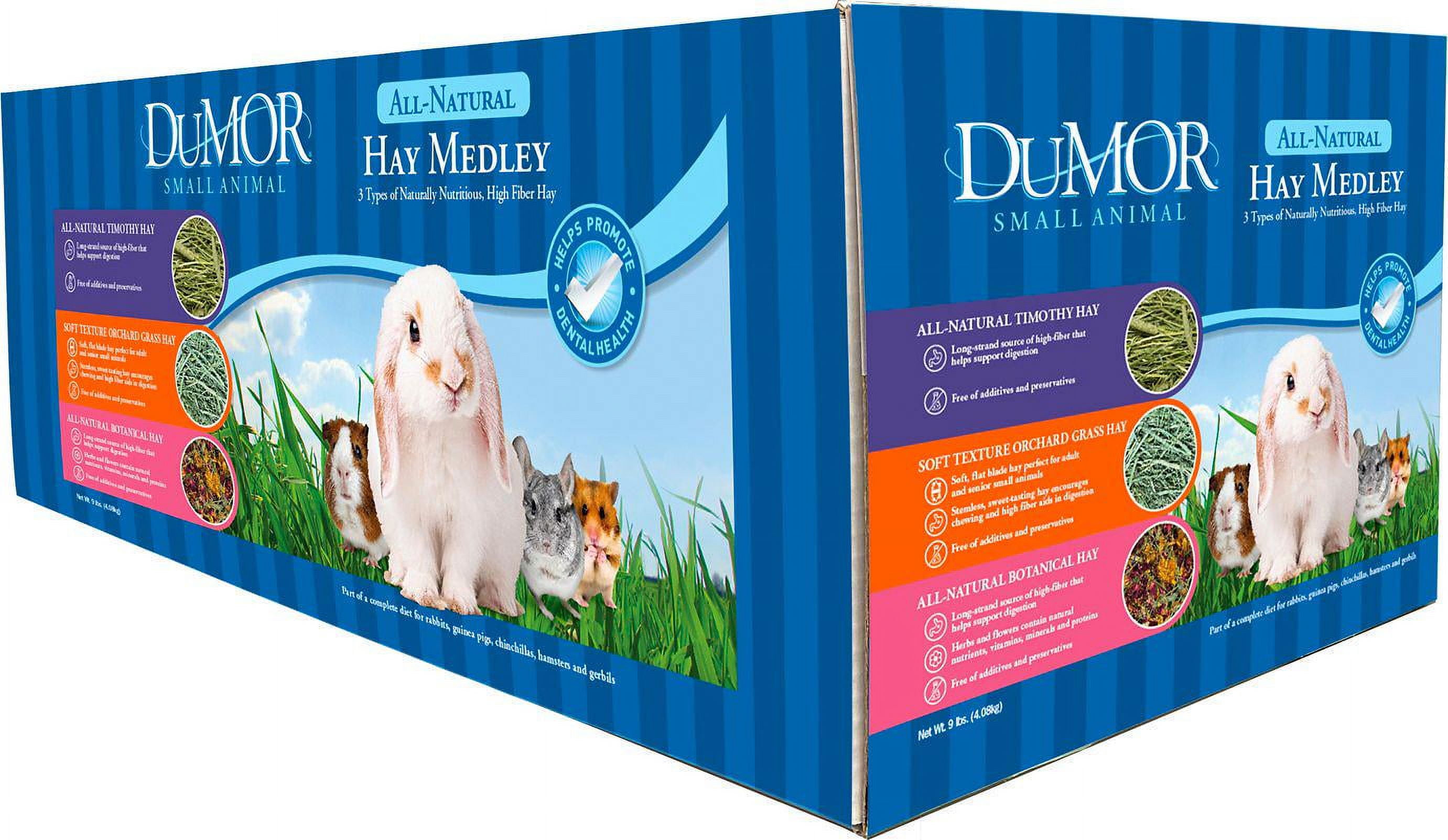 DuMOR All-Natural Small Pet Hay Medley, 9 lb. Box