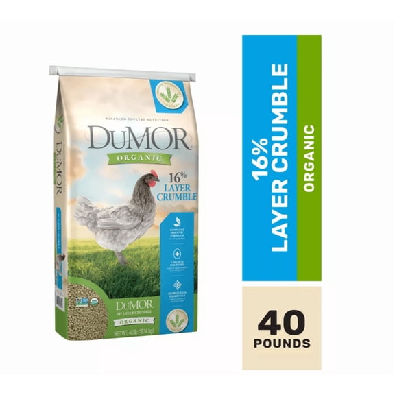 DuMOR Organic 16% Egg Layer Crumbled Chicken Feed 40 lb