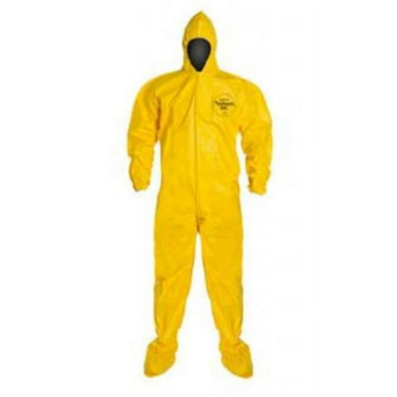 DuPont Tychem 2000 Coverall Hood & Socks/Boots Berry Compliant Yellow LG 12/Qty