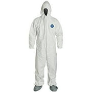 DuPont Disposable Elastic Wrist Coverall Suit, White, Extra-Large (Men)