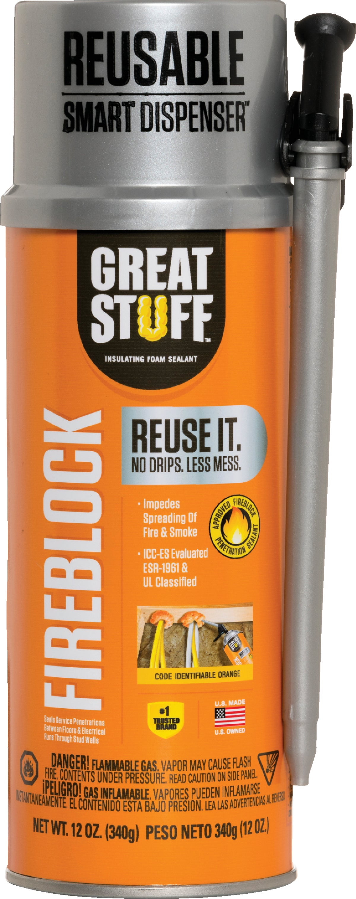 DuPont Great Stuff Fire Block Foam Sealant 12 Oz., Orange