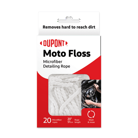 DuPont MF0200101 Microfiber Washable Detailing Rope Motorcycle Accessory, 20 Pieces