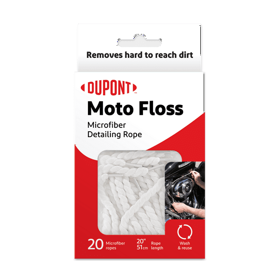 DuPont MF0200101 Microfiber Washable Detailing Rope Motorcycle Accessory, 20 Pieces