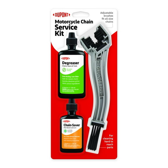 DuPont Motorcycle Chain Service Kit: Grunge Brush, Chain Lubricant and Degreaser, Mfg. Part Nbr. DMB002101