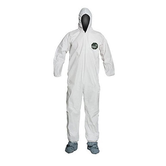 DuPont ProShield 50 Protective Coverall with Standard Fit Hood and Serged Seams, White, Medium, 25-Pack CA3