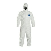 DuPont TY122S-L Disposable Elastic Tyvek Coverall Suits, Large, 6-Pack