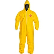 Dupont Hooded Coveralls,M,Ylw,Tychem 2000,PK12 QC127BYLMD001200