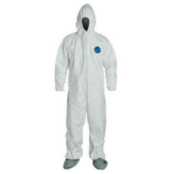 DuPont Tyvek 400 Coveralls with Attached Hood and Boots, White, Large - 25 CA (251-TY122SWHLG0025VP)