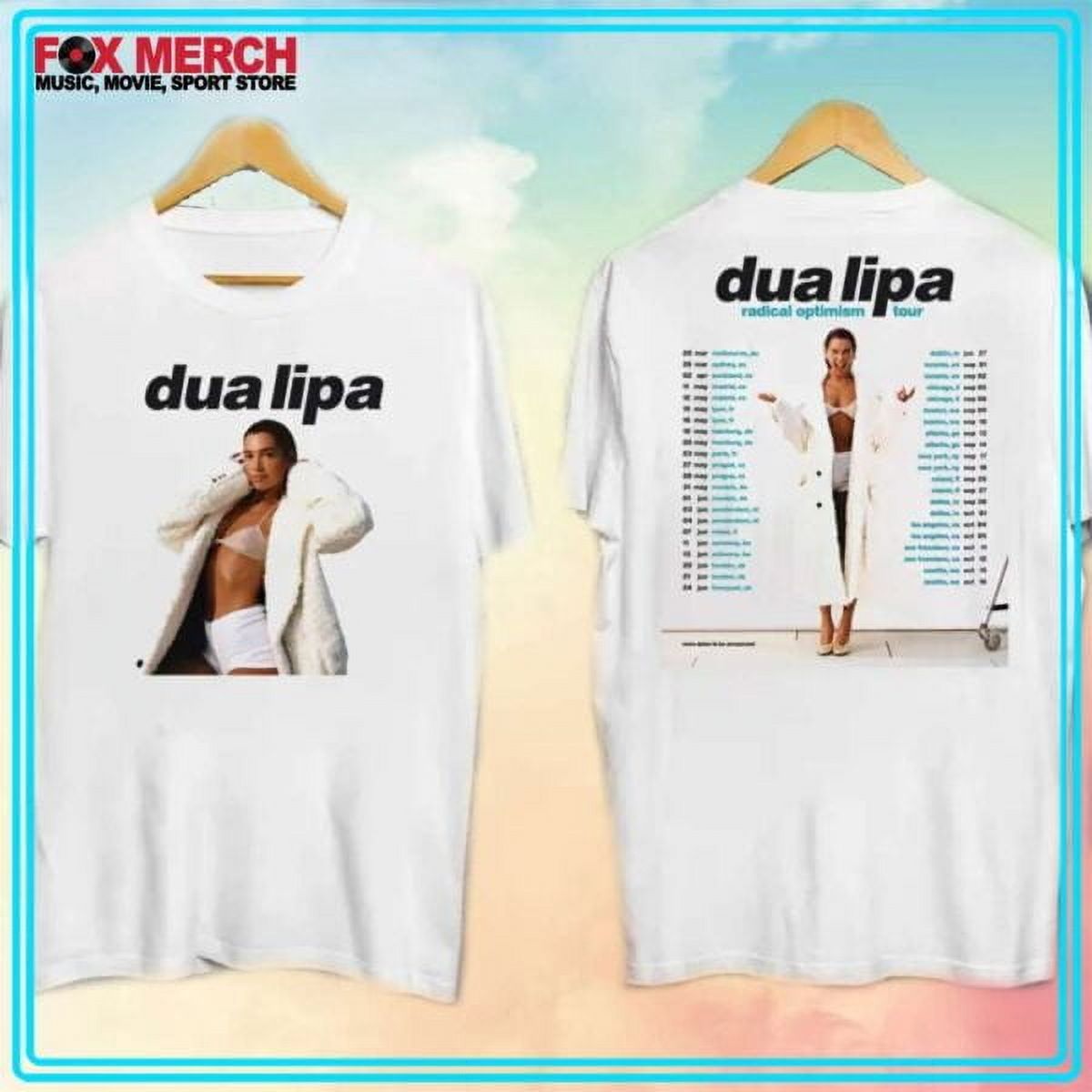 T-Shirt Dua Lipa Rétro Oversize Homme Femme - Chemise Hip Hop Col Rond Fan Cadeau XS-3XL