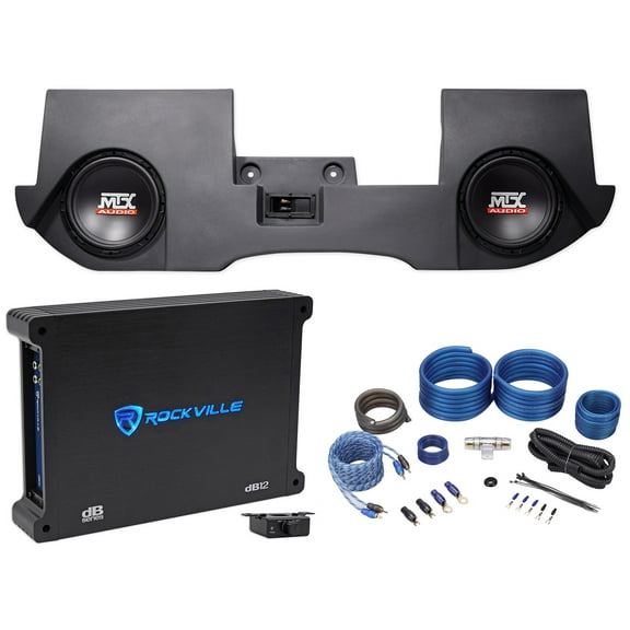 Dual 10" MTX Subwoofers+Enclosure+Amp+Wires For 2002-16 Dodge Ram Quad/Crew Cab