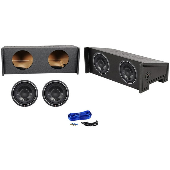 Dual 10" Rockford Subs+Sub Box Enclosure For Jeep Wrangler CJ5/CJ7/YJ/TJ/JK